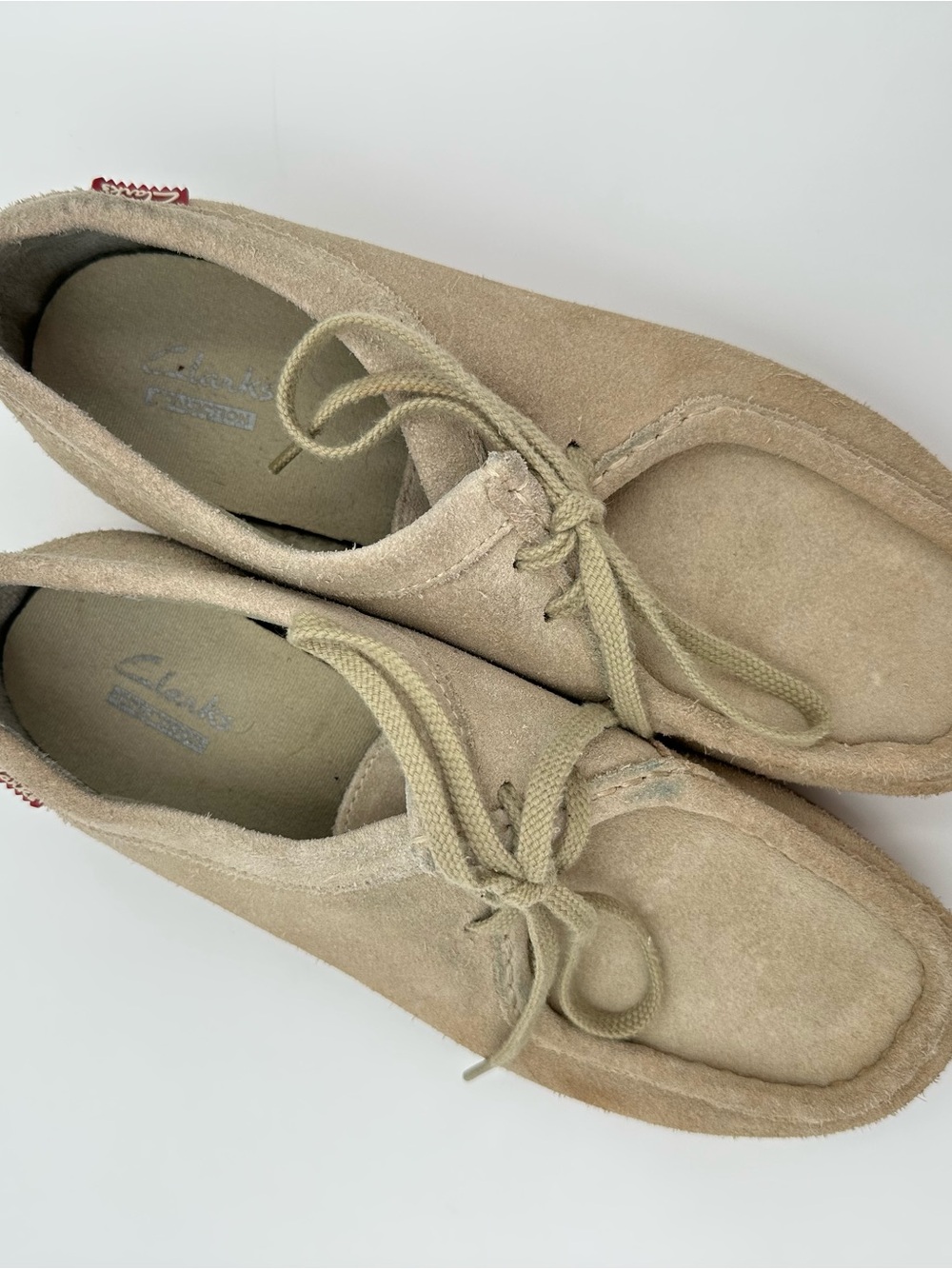Clarks Beige Suede Moccasins